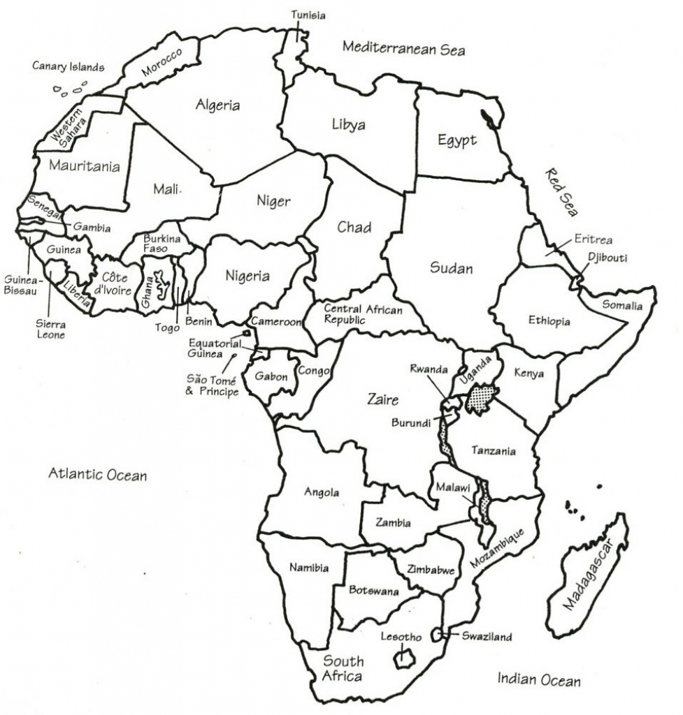 Printable Map Of Africa With Countries Labeled | Amsterdamcg - Printable Map Of Africa With Countries