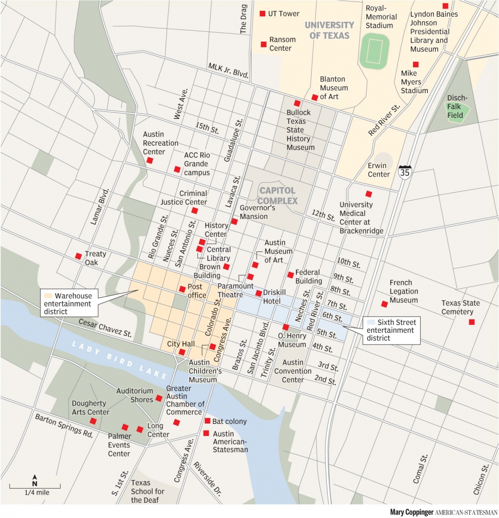 Printable Map Of Austin Texas And Surrounding Cities Neighborhoods - Austin Texas Map Downtown