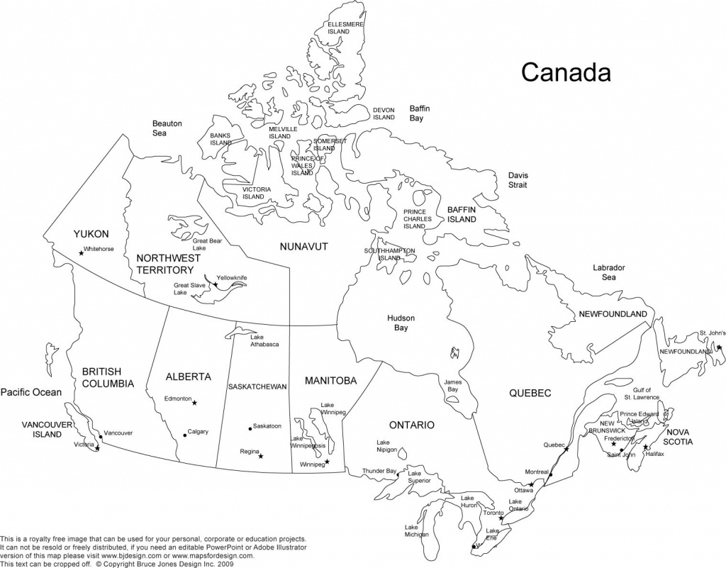 Printable Map Of Canada Provinces | Printable, Blank Map Of Canada - Printable Blank Map Of Canada With Provinces And Capitals