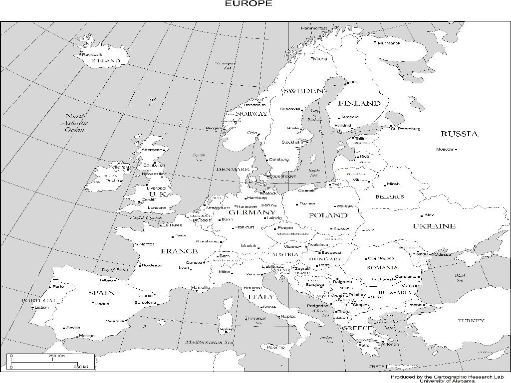 Printable Map Of Europe With Cities | Usa Map 2018 - Printable Map Of Europe With Cities
