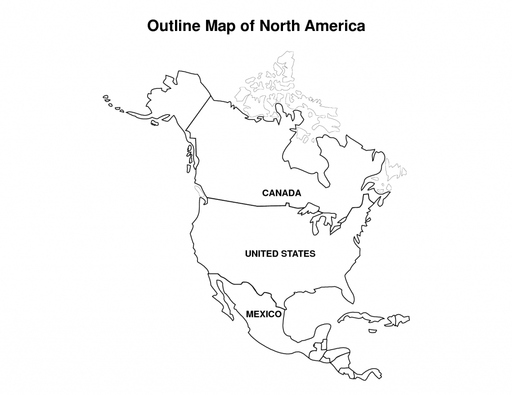 Printable Map Of North America | Pic Outline Map Of North America - Printable Map Of North America With Labels