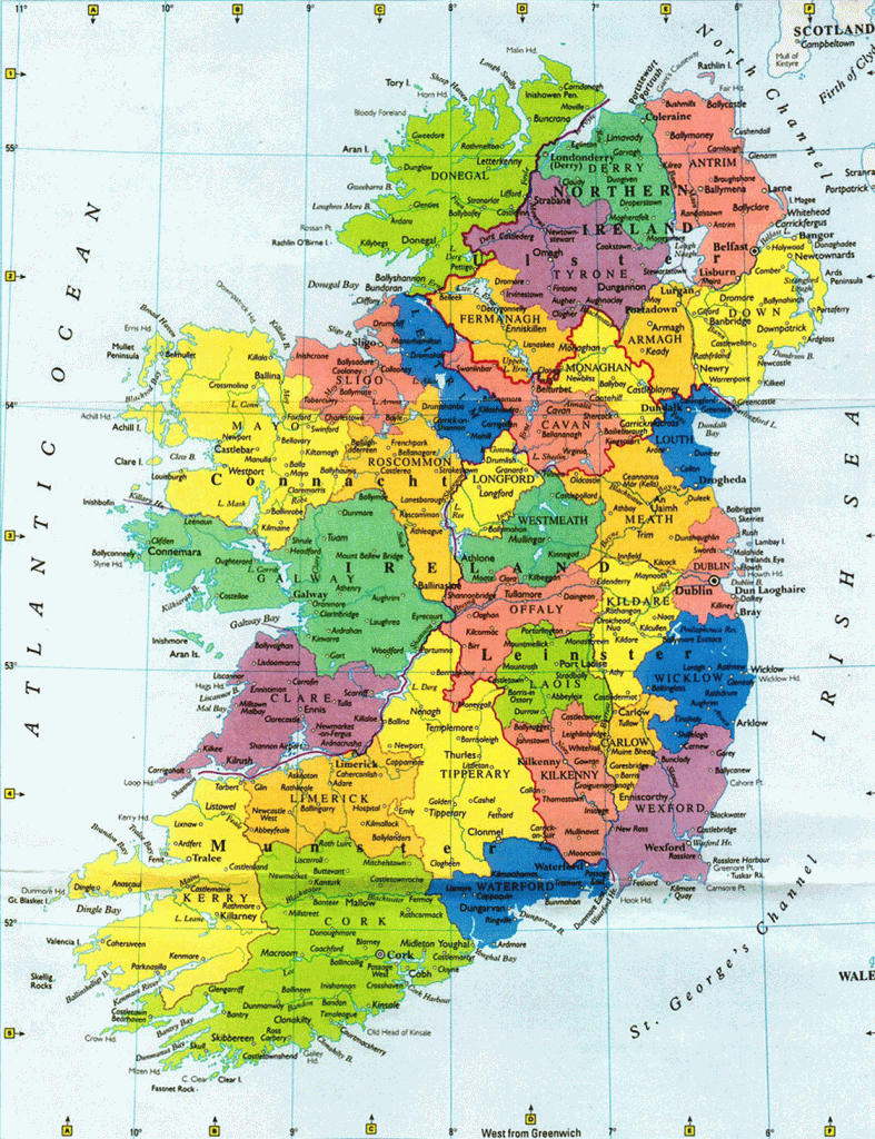 Printable Map Of Uk And Ireland Images | Nathan In 2019 | Ireland - Printable Map Of Ireland Counties And Towns
