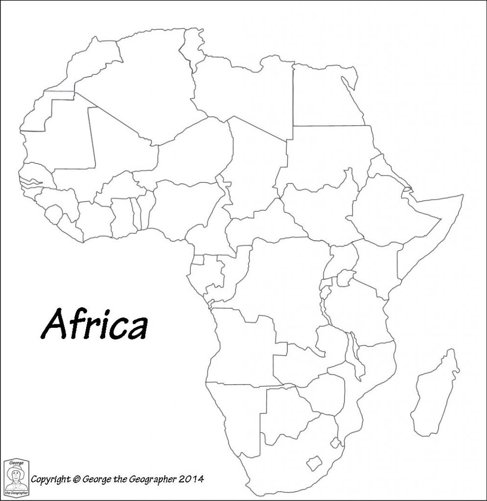 Printable Maps Of Africa | Sitedesignco - Map Of Africa Printable Black And White