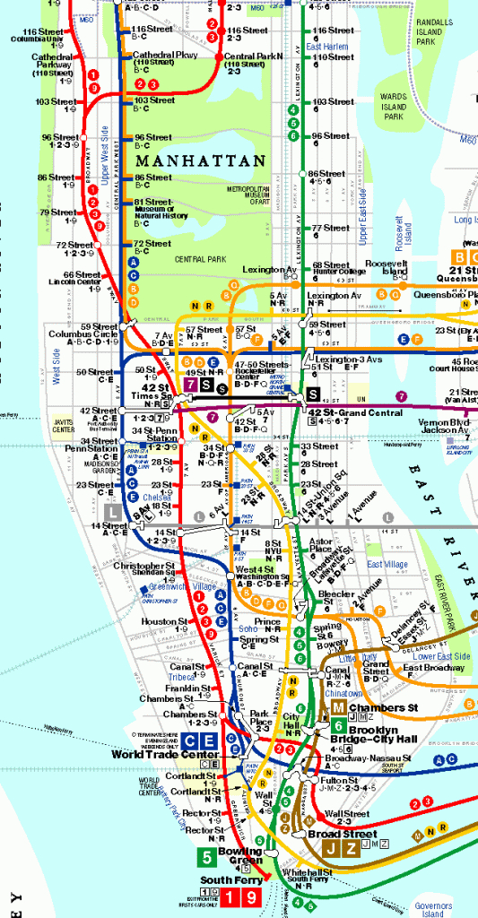 Printable New York City Map | Bronx Brooklyn Manhattan Queens | New - Printable Nyc Subway Map