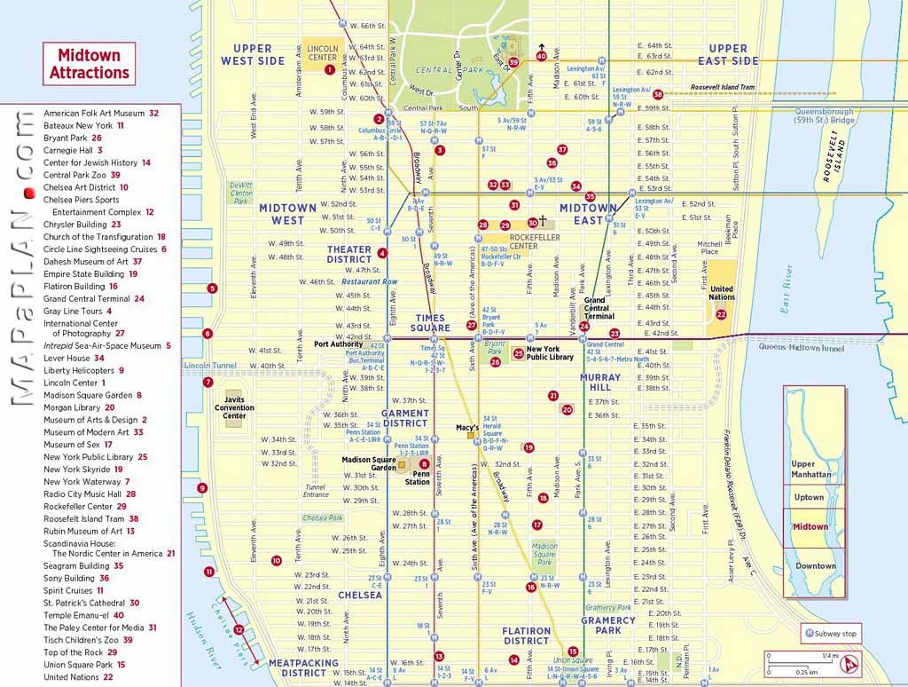 Printable New York Street Map - Capitalsource - Printable Street Map Of Midtown Manhattan