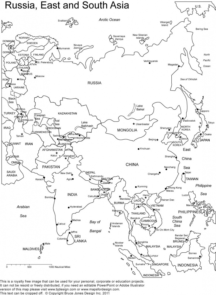 Download Printable Map Of Asia With Countries And Capitals Major