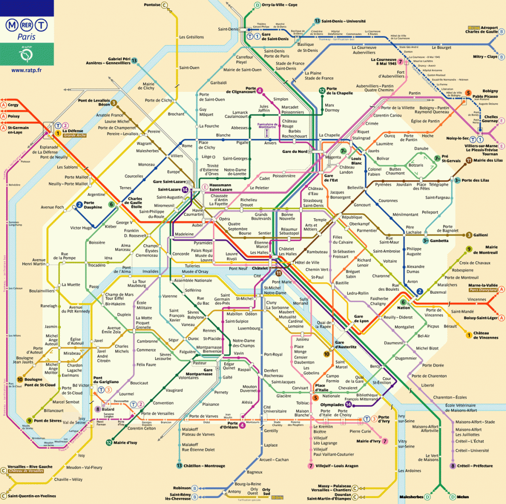 Printable Paris Metro Map. Printable Rer Metro Map Pdf. - Printable Paris Metro Map