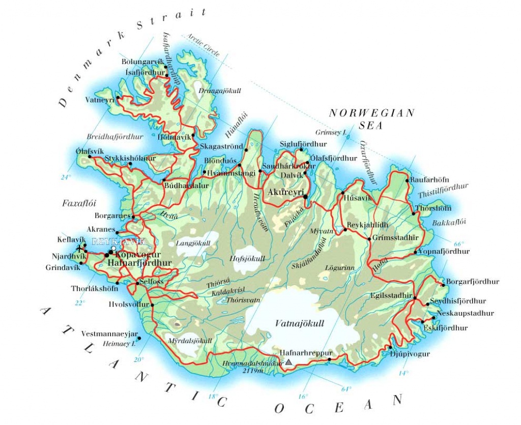 Printable Road Map Of Iceland And Travel Information | Download Free - Printable Driving Map Of Iceland