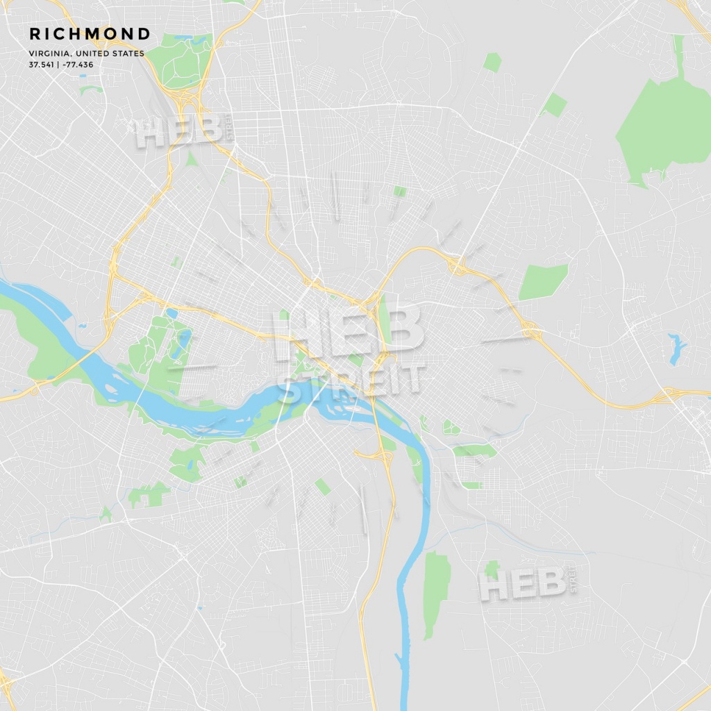 Printable Street Map Of Richmond, Virginia | Hebstreits Sketches - Printable Map Of Richmond Va