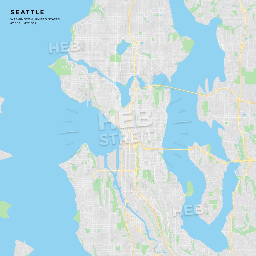 Printable Street Map Of Seattle, Washington - Printable Map Of Seattle