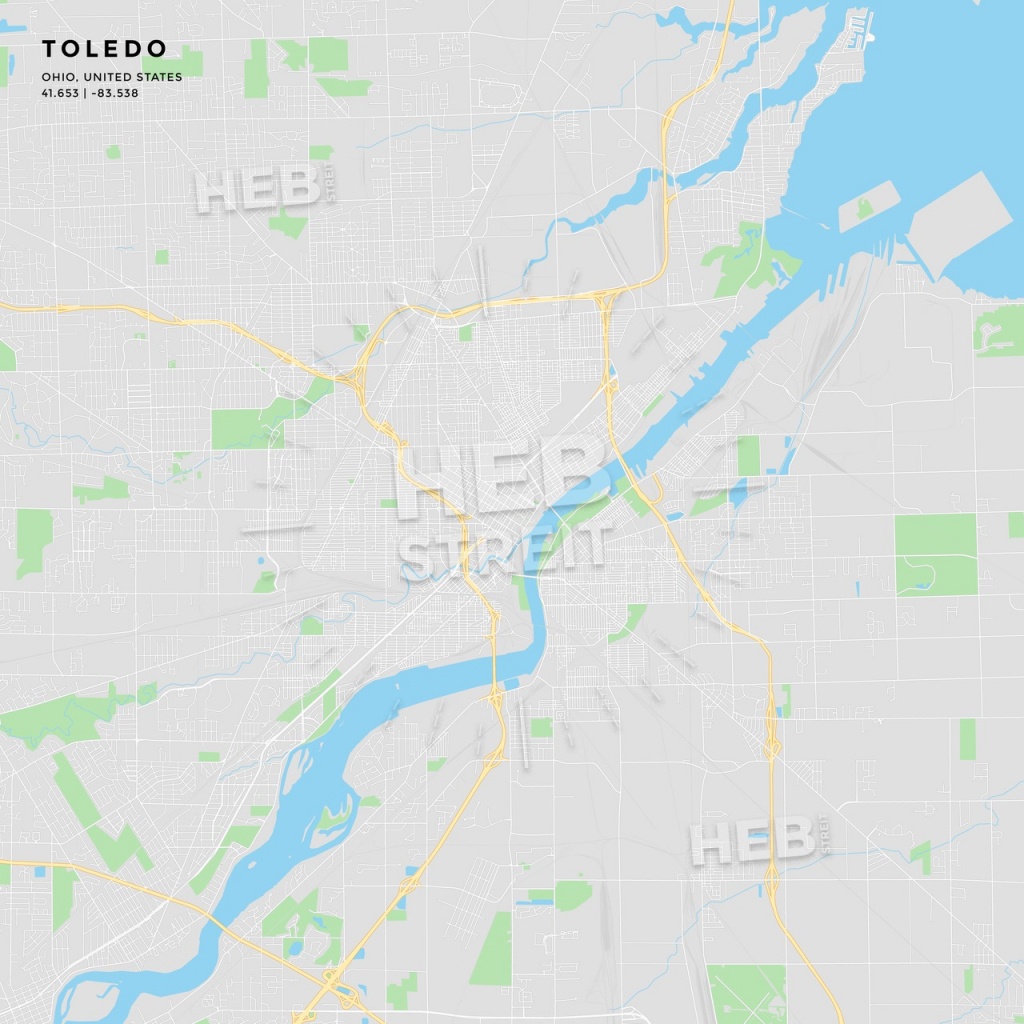 Printable Street Map Of Toledo, Ohio | Hebstreits Sketches - Printable Map Of Toledo Ohio