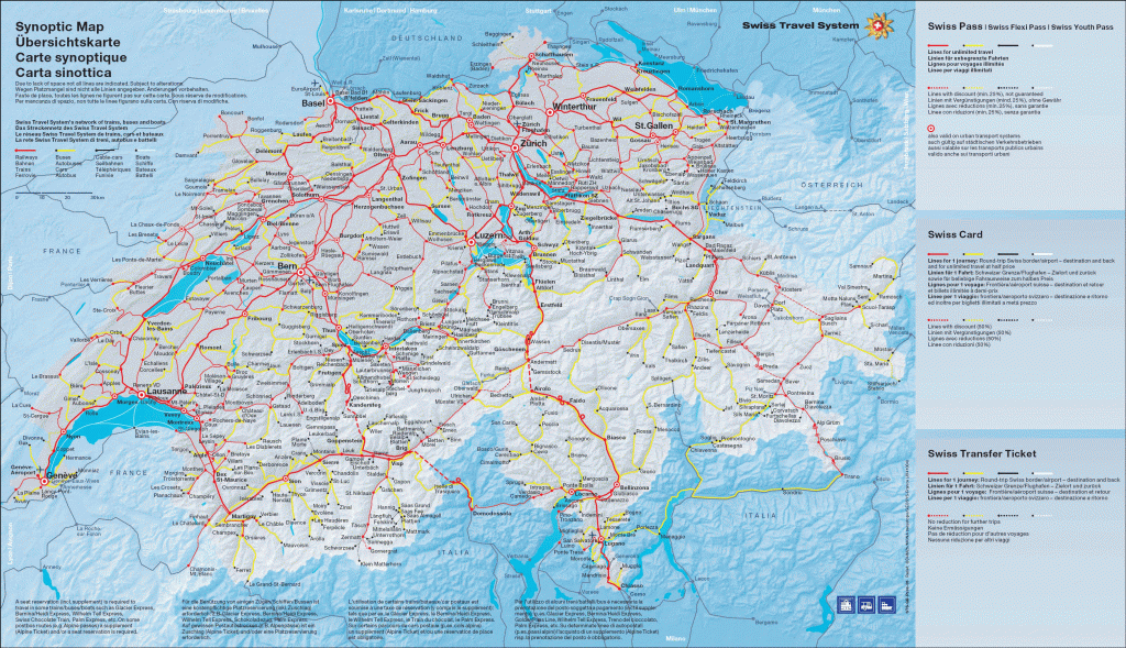 Printable Switzerland Travel Map,swiss Toursits Map,switzerland Tour - Printable Travel Map