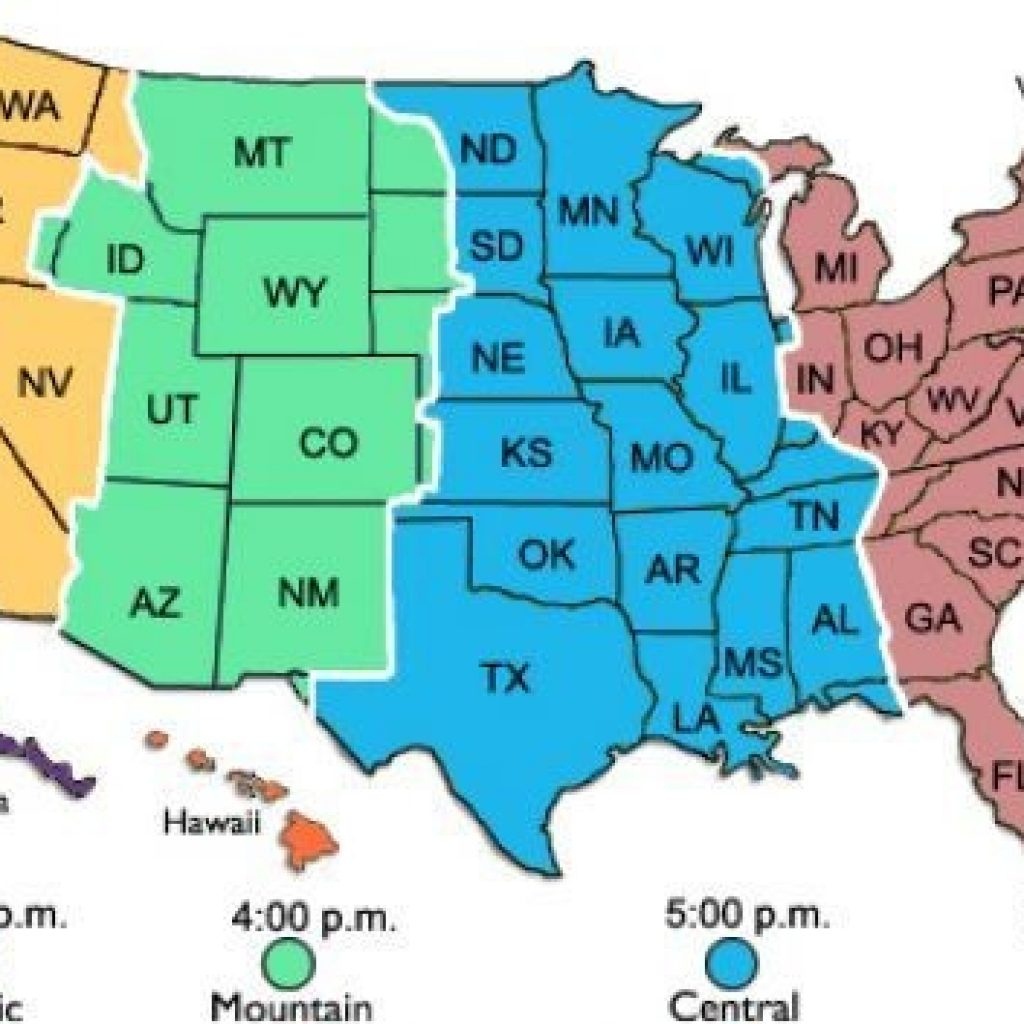 Printable Time Zone Map Free Of Usa Zones - Printable Time Zone Map