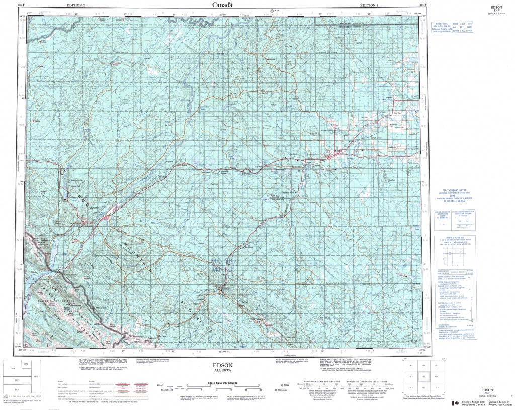 Printable Topographic Map Of Edson 083F, Ab - Printable Topo Maps Online