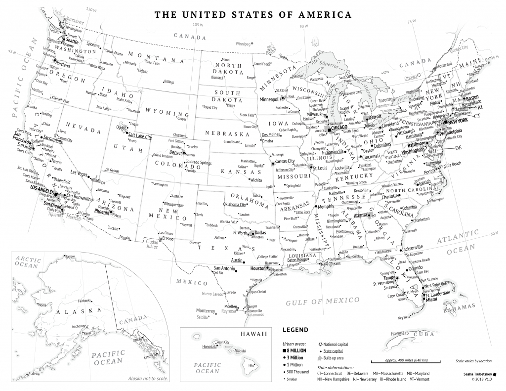 Printable United States Map – Sasha Trubetskoy - 8 1 2 X 11 Printable Map Of United States