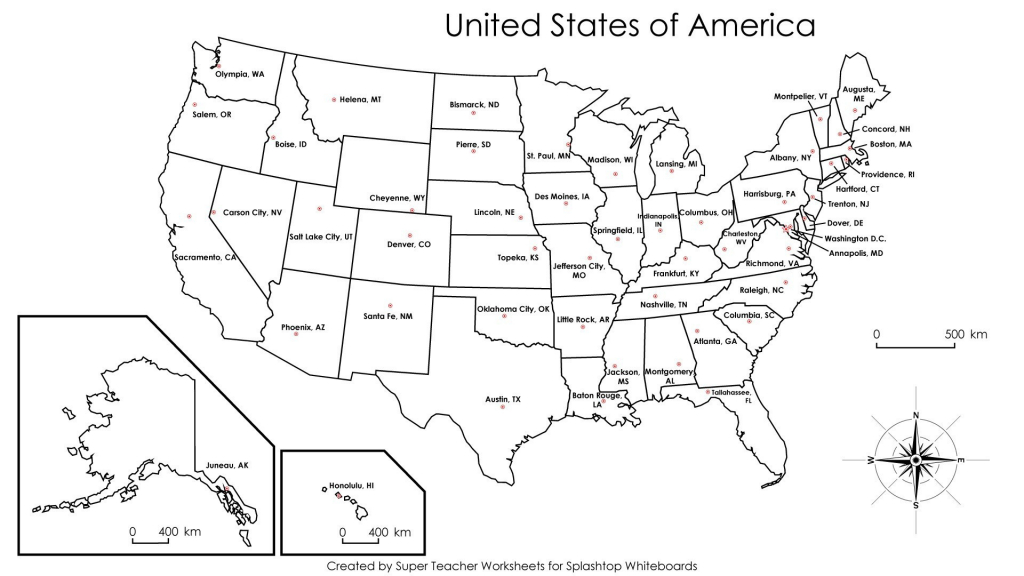 Printable Us Map With States And Capitals | Printable Maps - Printable States And Capitals Map
