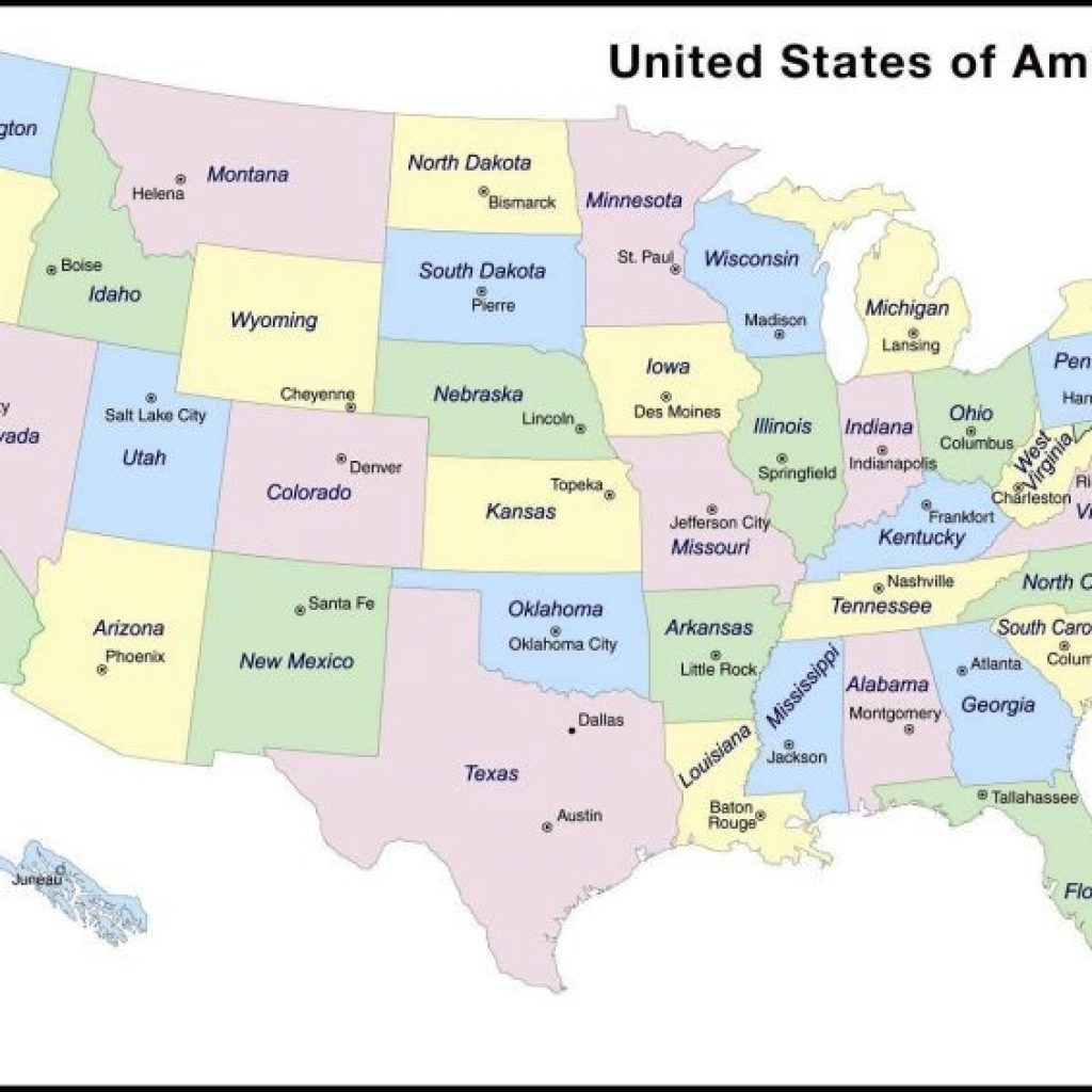 Printable Us Map With States And Capitals State - Printable Usa Map With Capitals