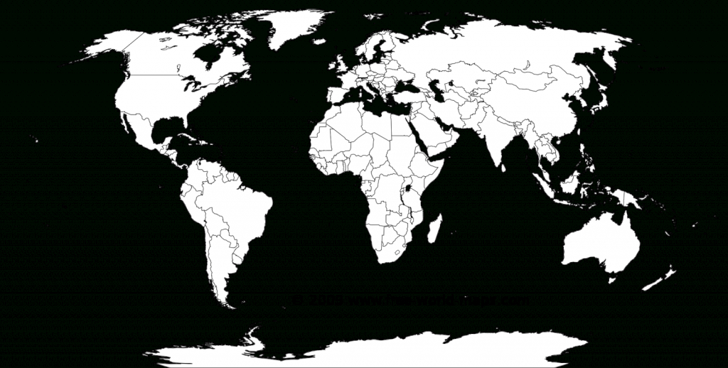 Printable White-Transparent Political Blank World Map C3 | Free - Blank Map Printable World