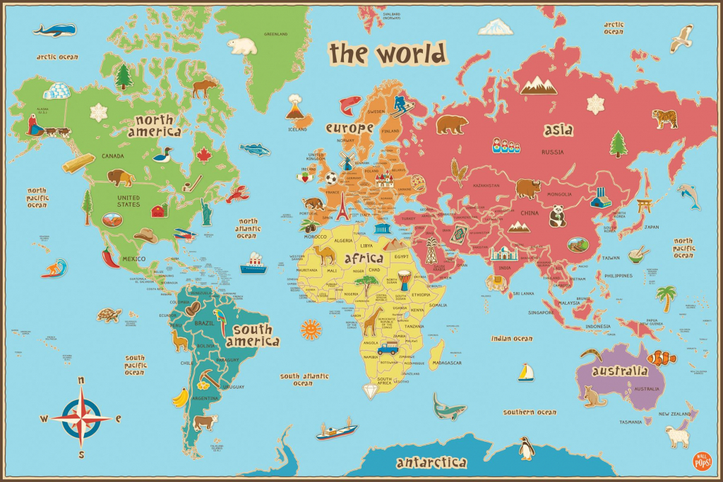 Printable World Map For Kids Poster Valid Maps Students Of 18 - World Map Poster Printable