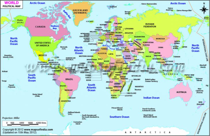 Free Printable World Map With Countries Labeled For Kids