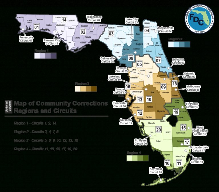 Probation Services Florida Department Of Corrections Map Of Sexual Predators In Florida 4041