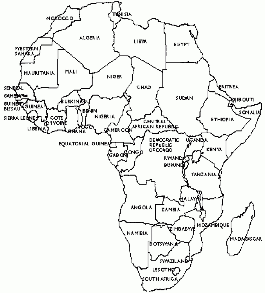 Process Guide Likewise Initially With Then Littlest May Location - Map Of Africa Printable Black And White