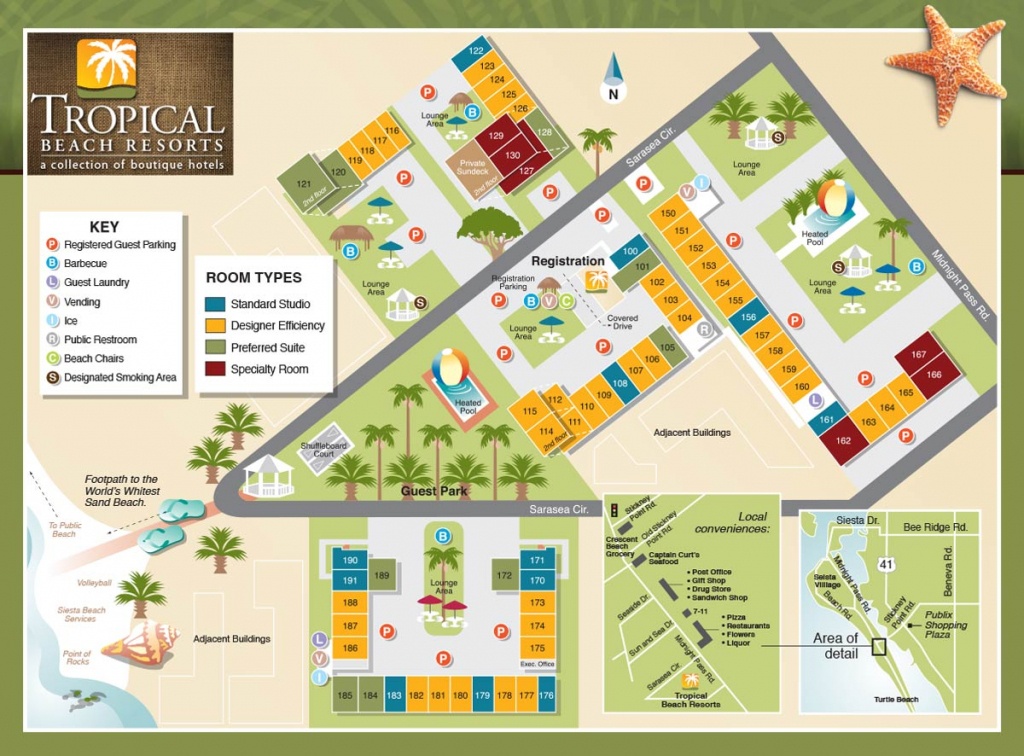 Property Map - Tropical Beach Resorts, Siesta Key Fl - Map Of Hotels In Sarasota Florida