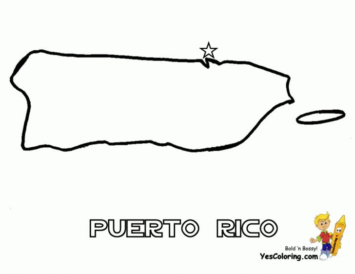 Outline Map Of Puerto Rico Printable