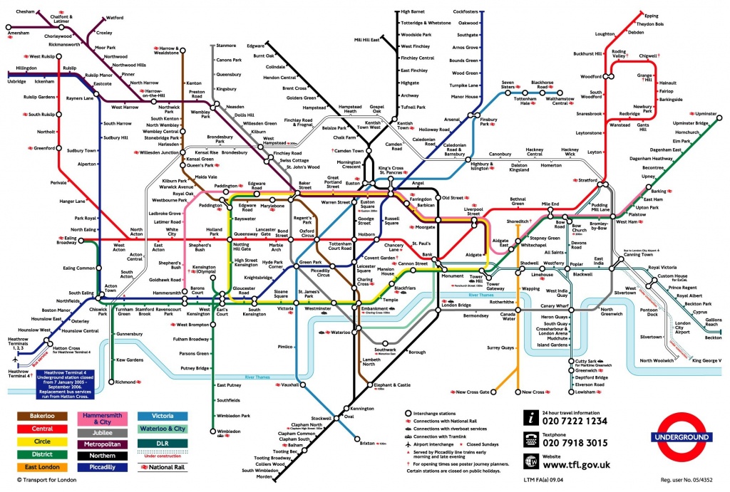 Punchy London Tube Map Large Print | Isabella - Printable Map Of The London Underground