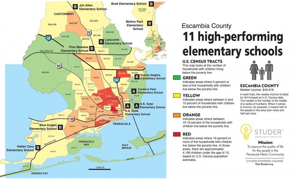 Putting Poverty On Escambia&amp;#039;s Map | Studer Community Institute - Map Of Escambia County Florida