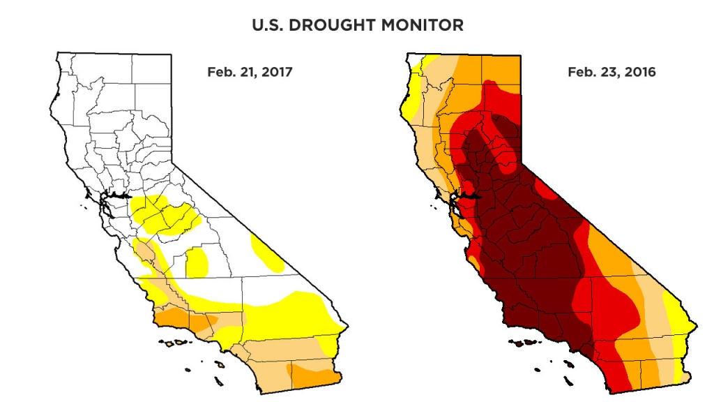 Rainy Season Helps Get California Out Of Extreme Drought Category - California Drought 2017 Map