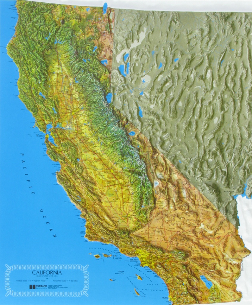 Raised Relief Maps Of California - California Raised Relief Map