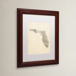 Red Barrel Studio Old Sheet Music Map Of Florida Framed Graphic Art   Map Of Florida Wall Art