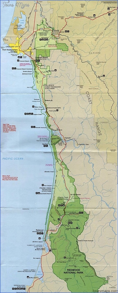 Redwood National Park Map California - Toursmaps ® - California Redwoods Map