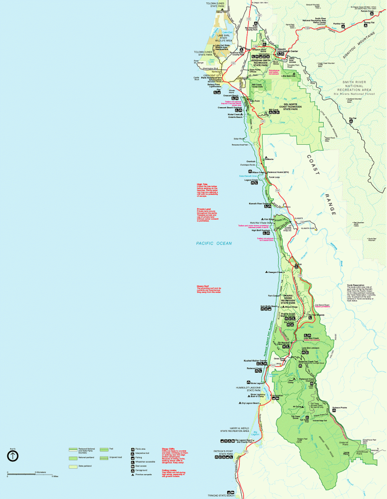 Redwood National Park Map, Redwood State Park California, Redwood Park - Where Is The Redwood Forest In California On A Map