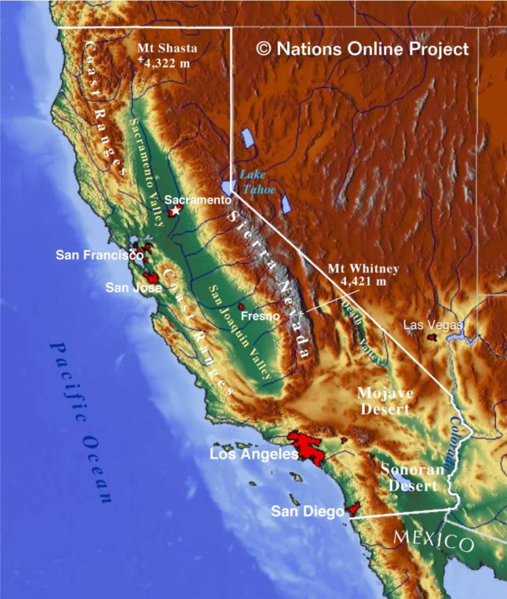 Online Map Of California