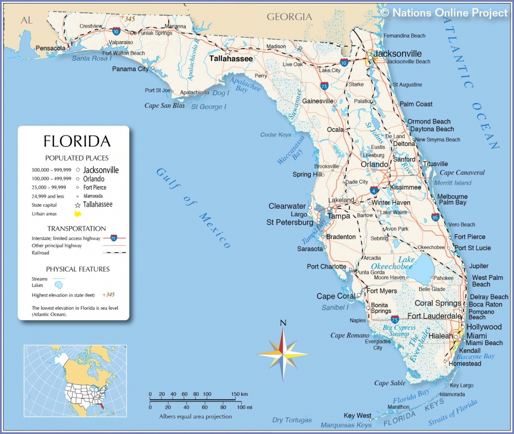 Reference Maps Of Florida, Usa - Nations Online Project - Florida Ocean Map