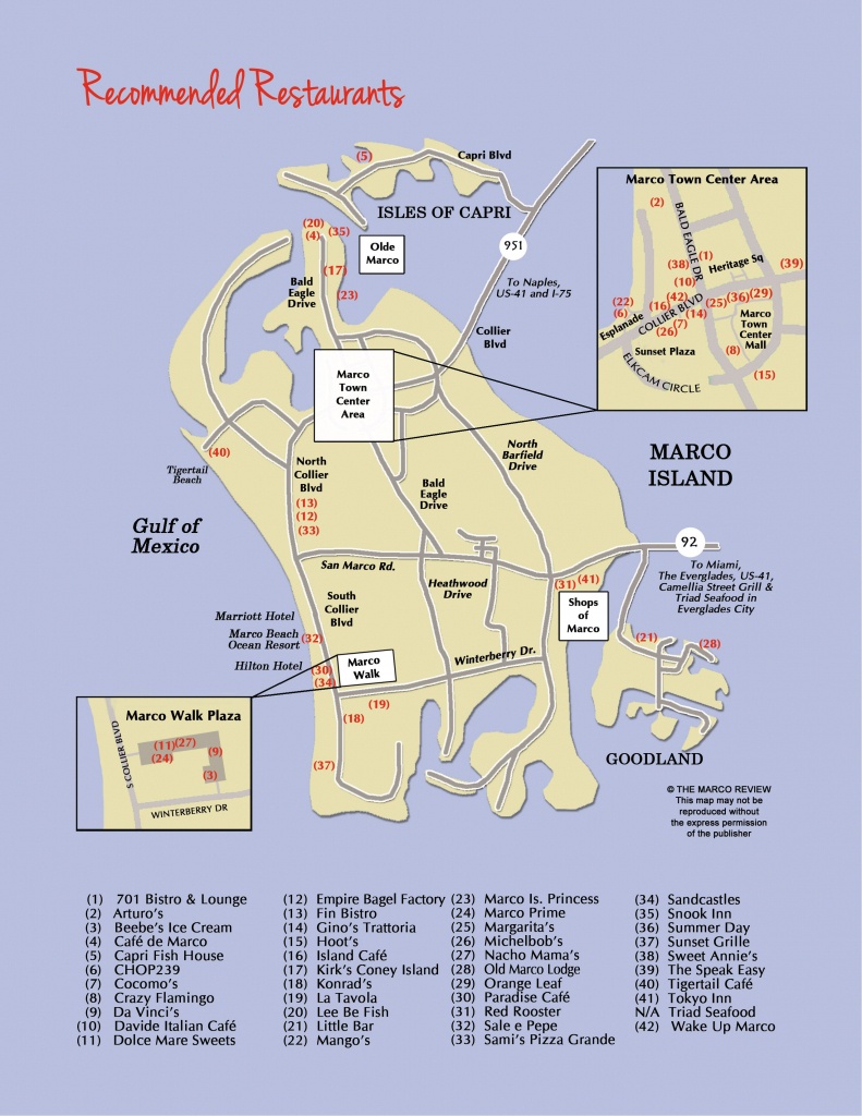 Restaurant Map Of Marco Island, Florida Restaurants. | Travel | Vaca - Marco Island Florida Map