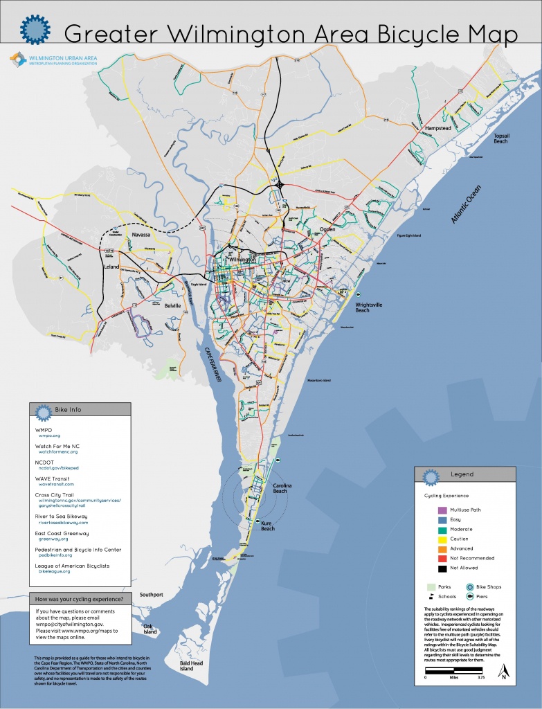 River To The Sea Bikeway In Wilmington, Nc - Printable Map Of Wilmington Nc