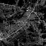 Riverside, California, Downtown Map, Dark | Hebstreits Sketches   Printable Map Of Riverside Ca