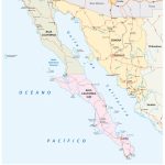 Road Map Mexican States Sonora And Baja California   Baja California Road Map
