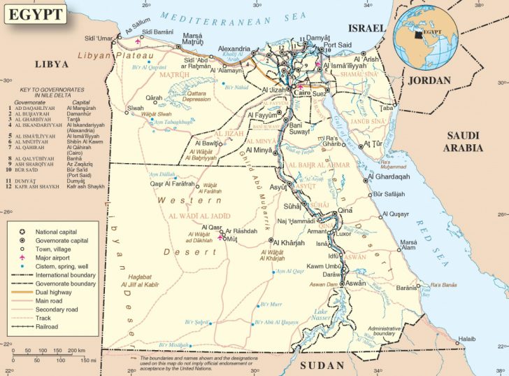 Printable Map Of Egypt