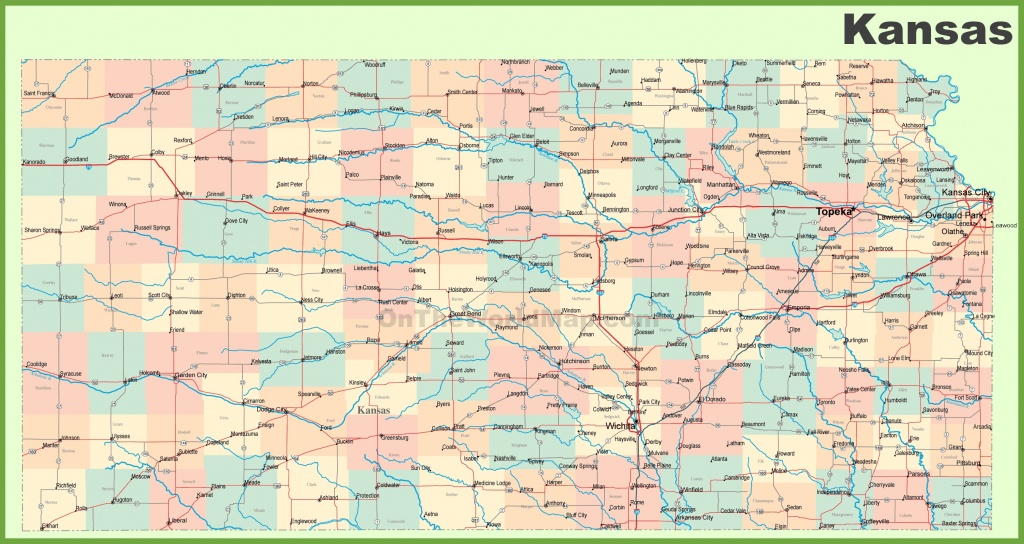 Road Map Of Kansas With Cities - Printable Map Of Kansas