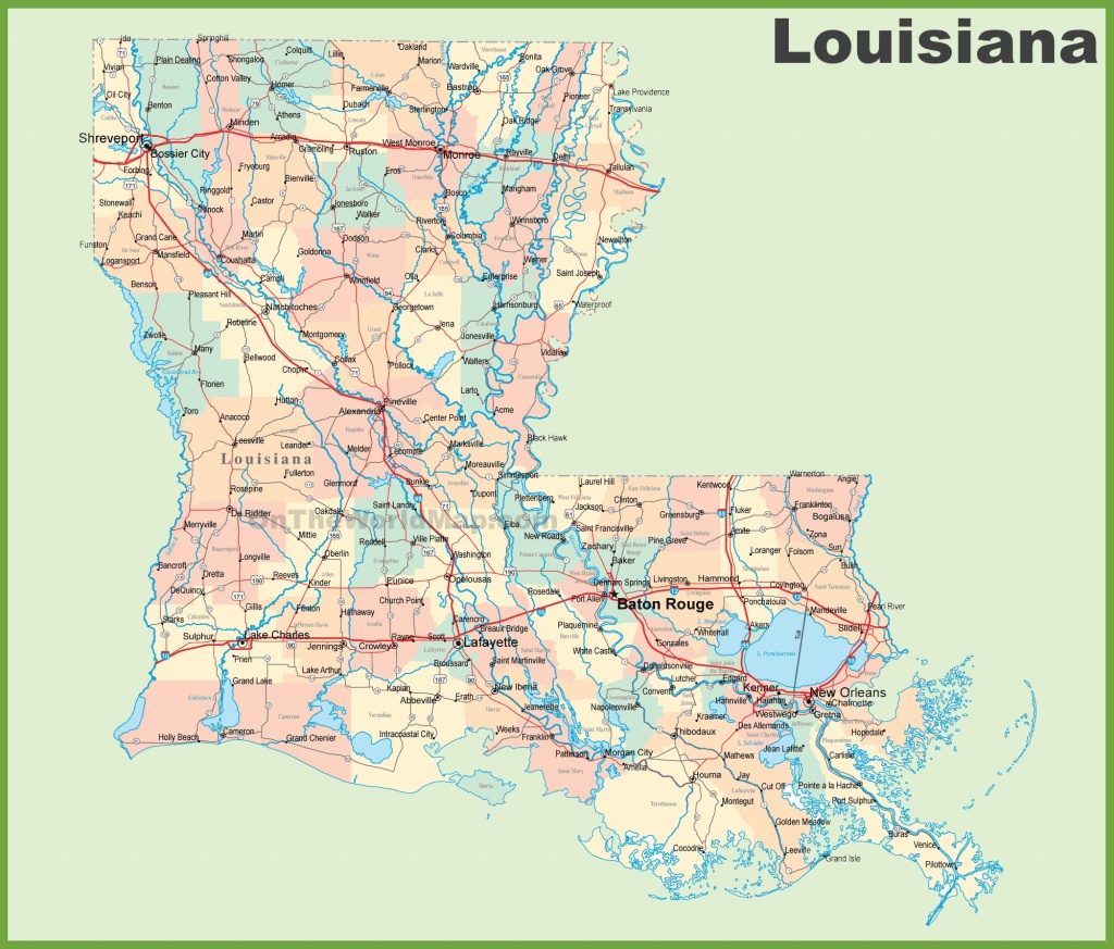 Road Map Of Louisiana With Cities - Printable Map Of Louisiana