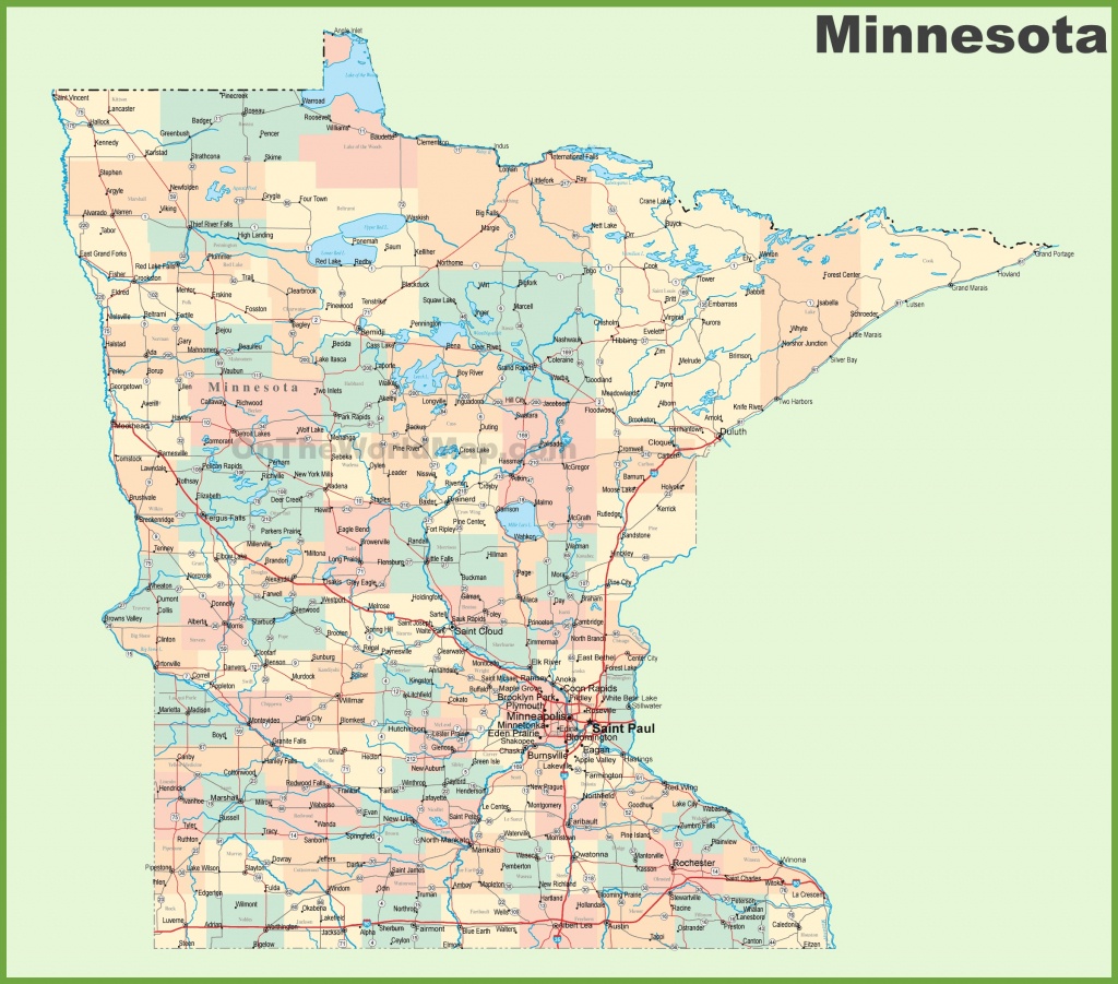 Road Map Of Minnesota With Cities - Printable Map Of Minnesota