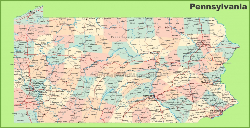 Road Map Of Pennsylvania With Cities - Printable Map Of Pennsylvania