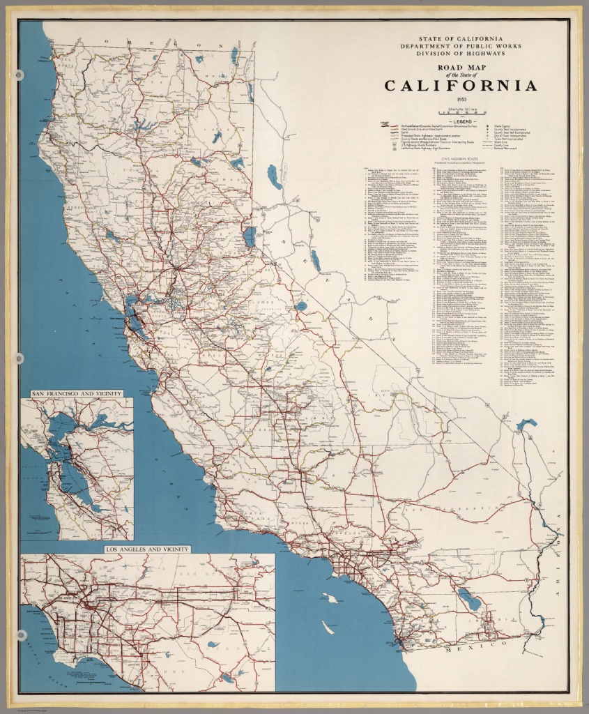 Road Map Of The State Of California, 1953. - David Rumsey Historical - California Atlas Map