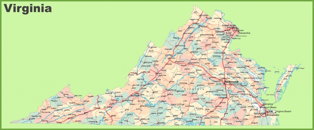 Road Map Of Virginia With Cities - Printable Map Of Virginia