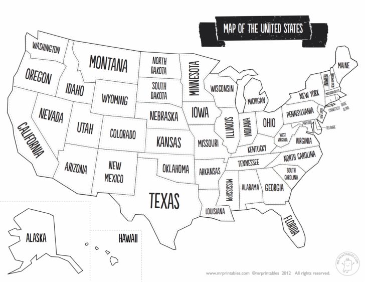 Printable Us Map For Kids