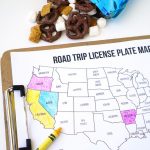 Road Trip Games: License Plate Coloring Map + S'mores Snack Mix   Road Trip Map Printable